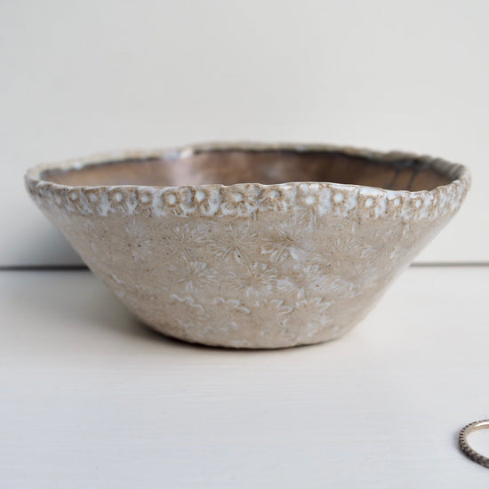 Handmade Gold Ceramic Ring Dish