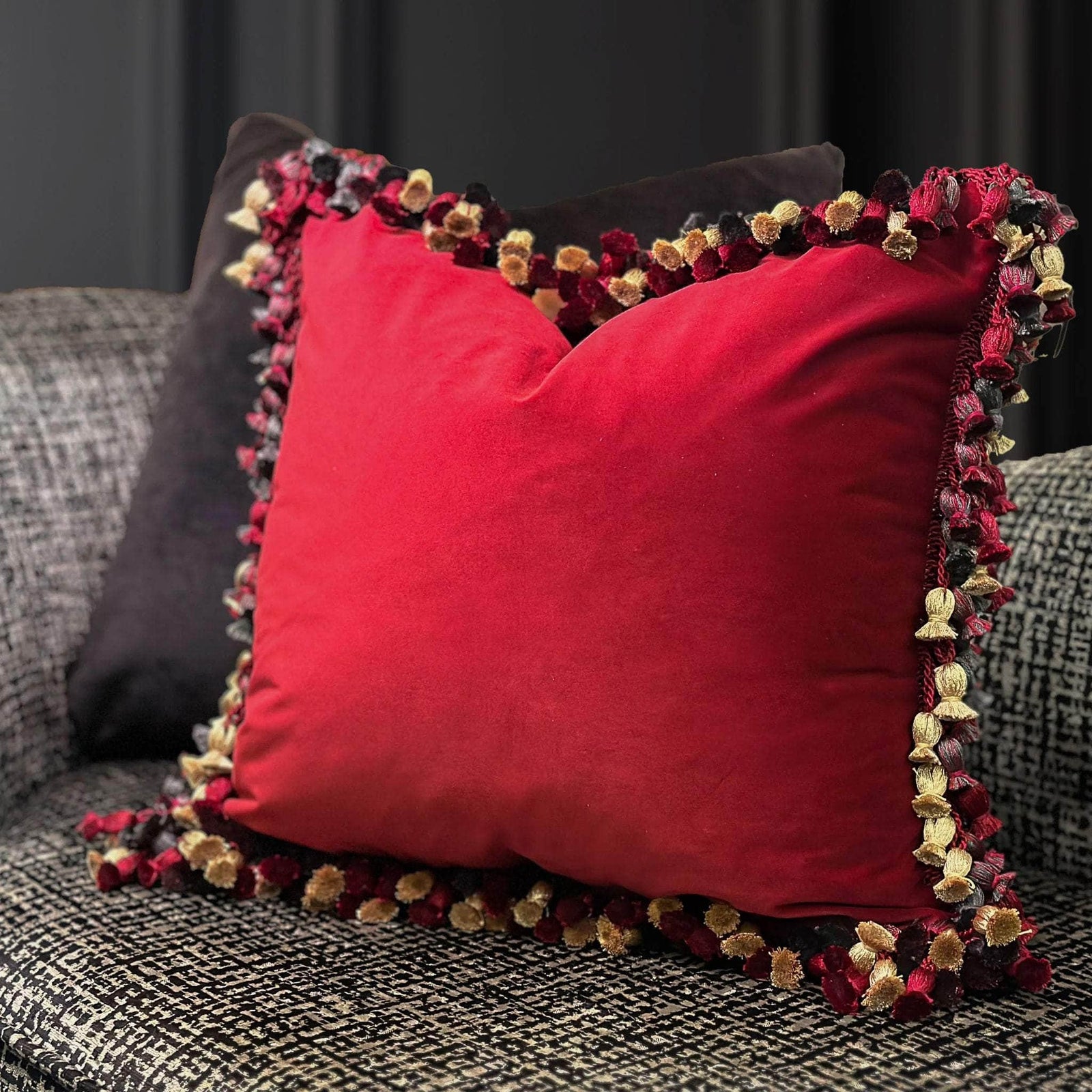 Carmine Velvet Cushion