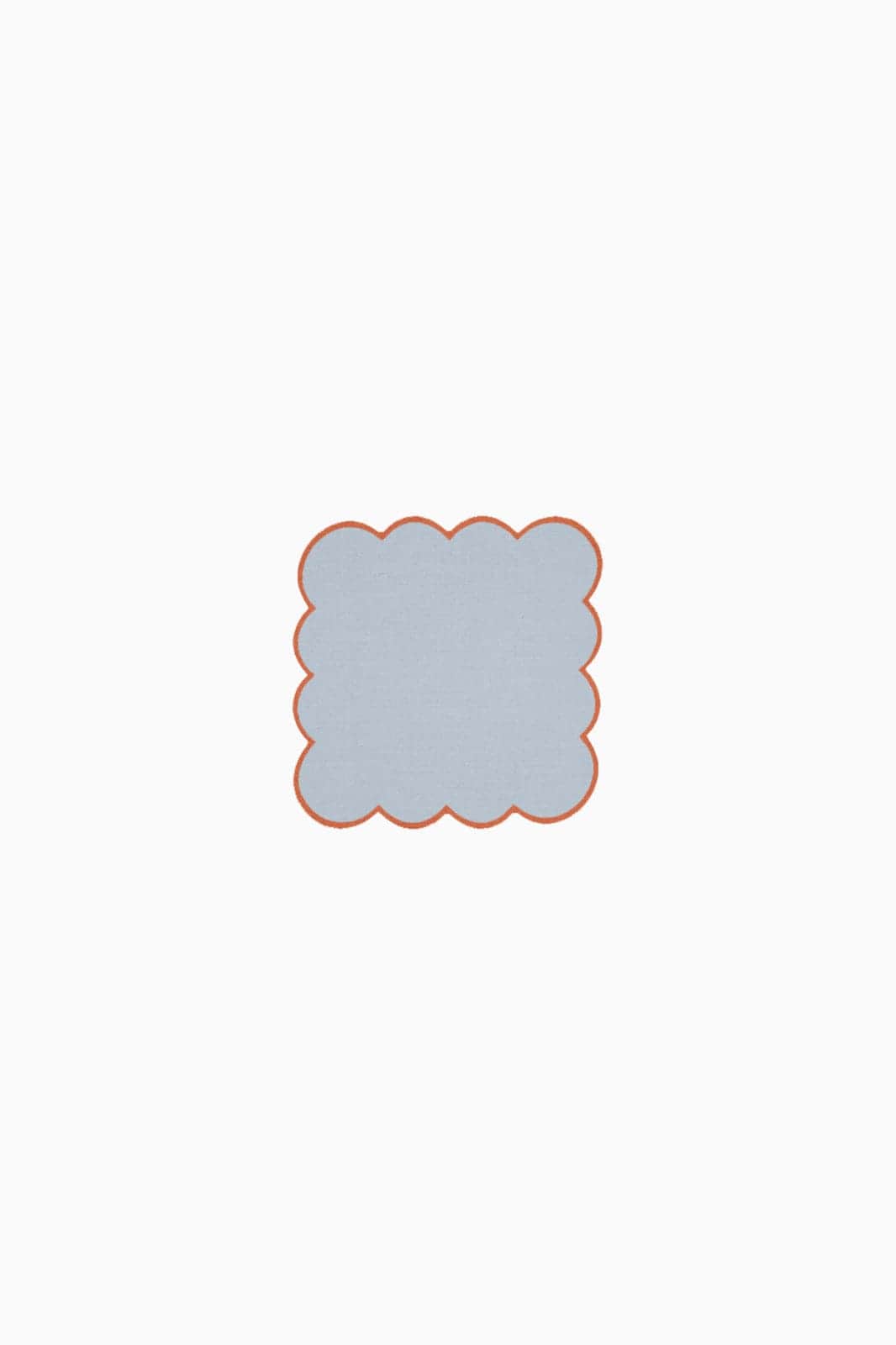 Zero-Waste Scalloped Linen Cocktail Napkins Sky Blue - Set of 4