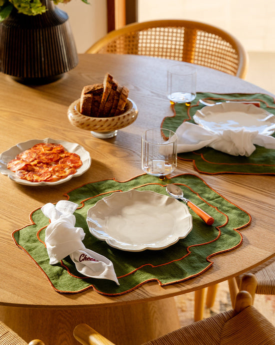 Belmonte Placemat, Green with Terracotta