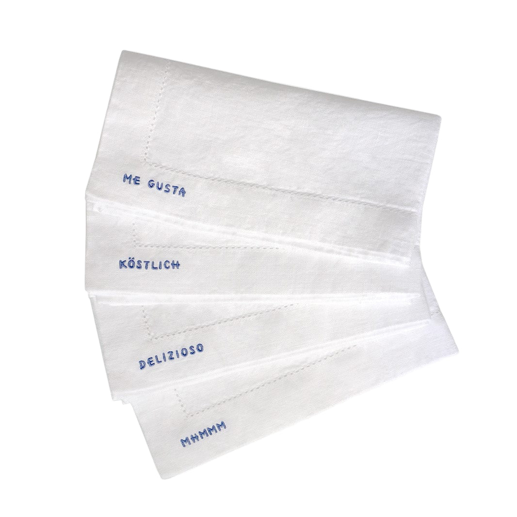 Gratitude Hemstitched Linen Napkins - Set of 4