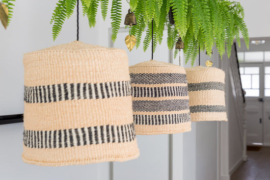 PITIA: Black/Natural Holey Pendant Lampshade