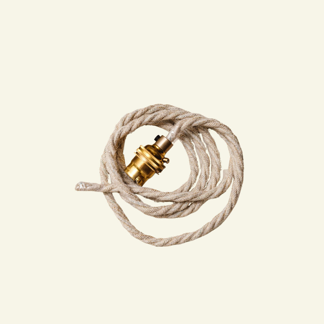 Flex and Bulb Holder, Cream Jute (UK)