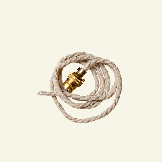 Flex and Bulb Holder, Cream Jute (UK)