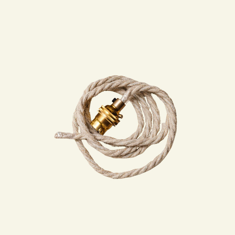 Flex and Bulb Holder, Cream Jute (UK)