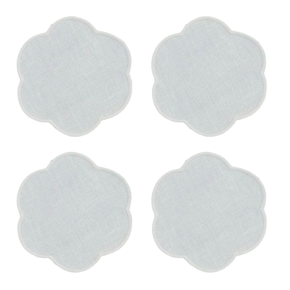The White Linen Scalloped Coasters (Set of 4)