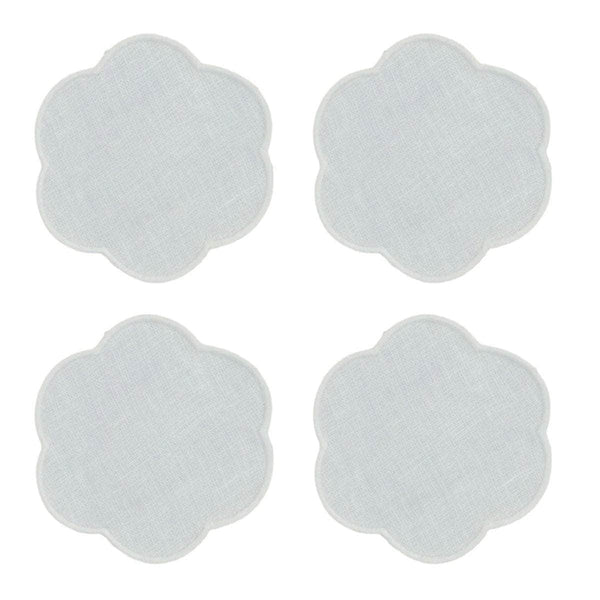 The White Linen Scalloped Coasters (Set of 4)