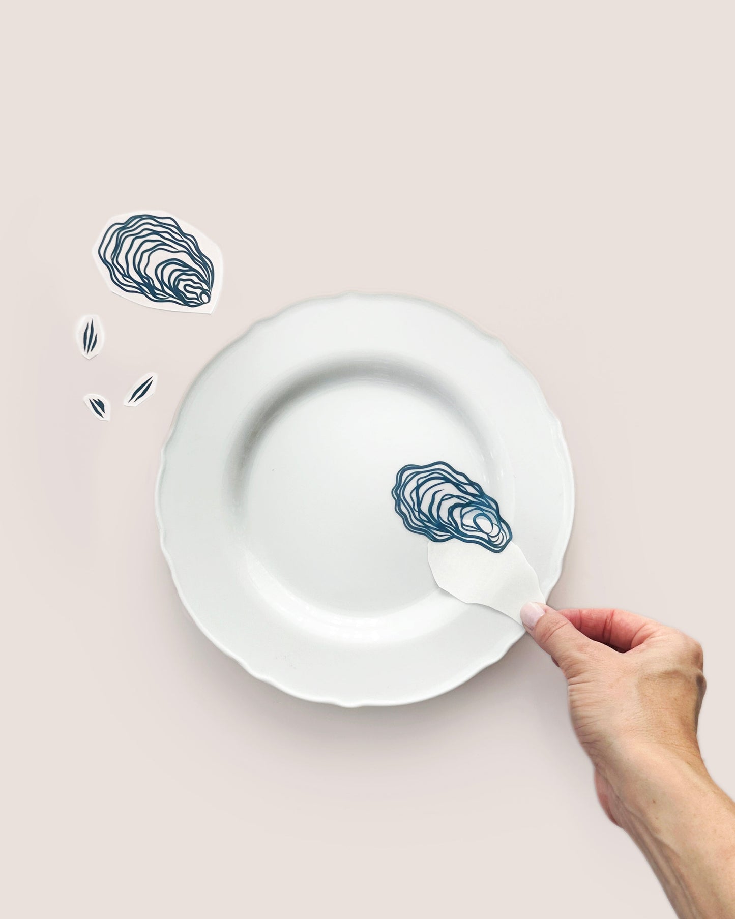 Oysters Set - Teal DIY Plate Sticker Decoration