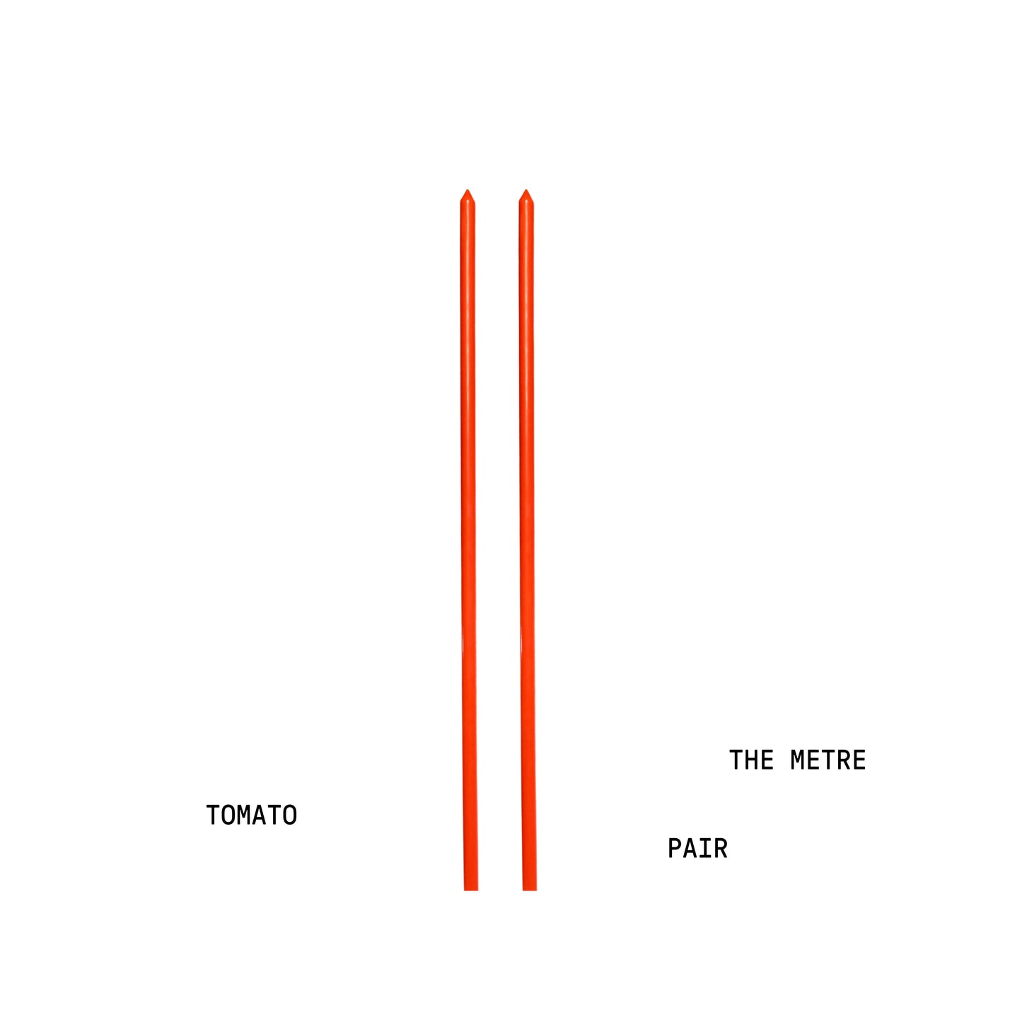 Tomato Tapered METRE Candle Pair