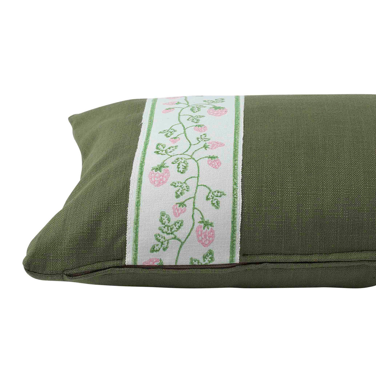 Cushion Olive Green with Strawberry Green/Pink Tape