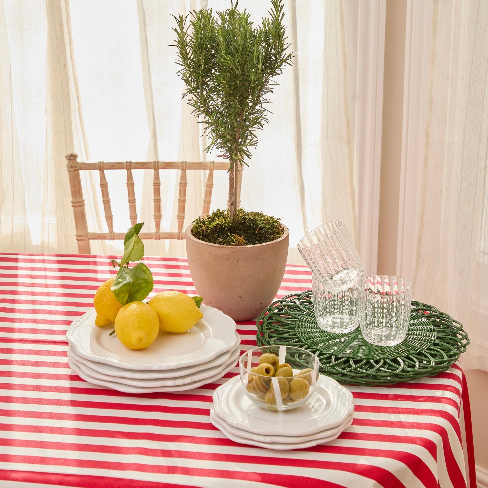 Red Stripe Tablecloth