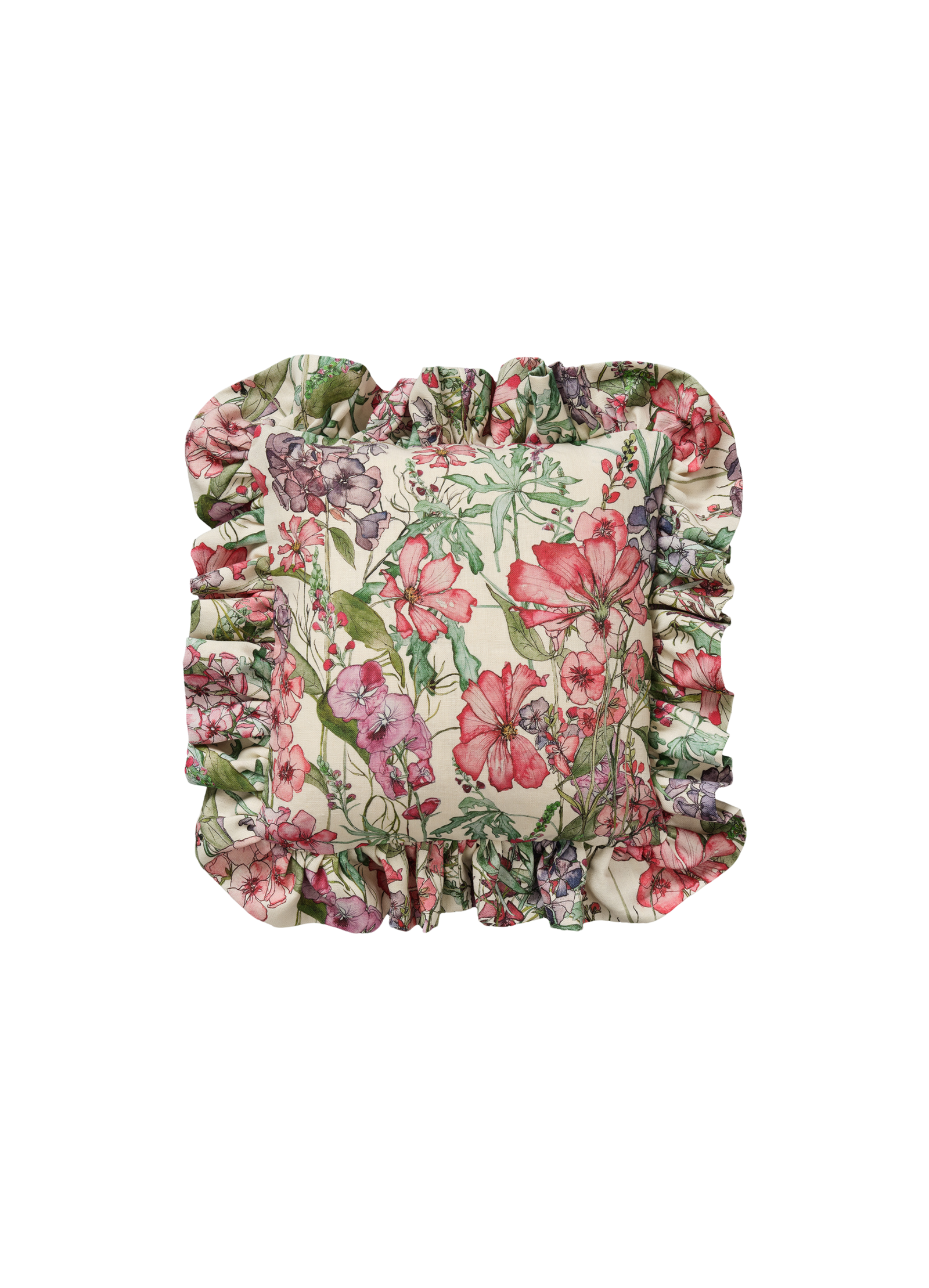 Square English Cutting Garden Medley Frill Cushion