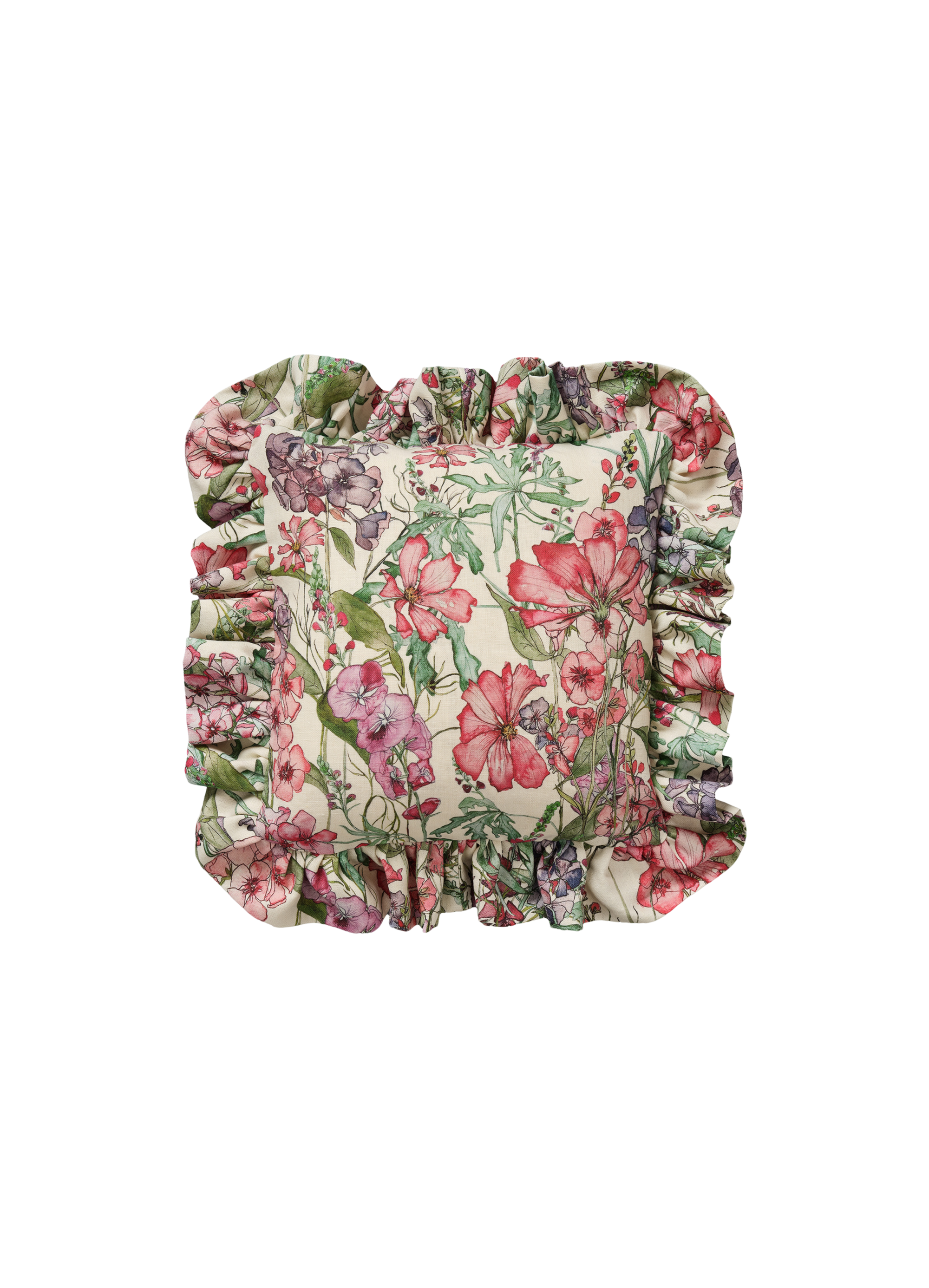 Square English Cutting Garden Medley Frill Cushion