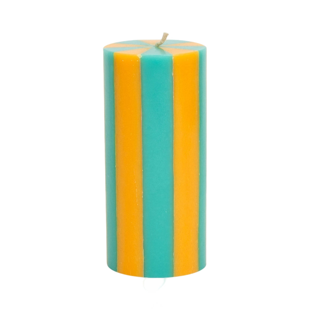 Medium Pillar Candle - Gold Ore / Teal Fade