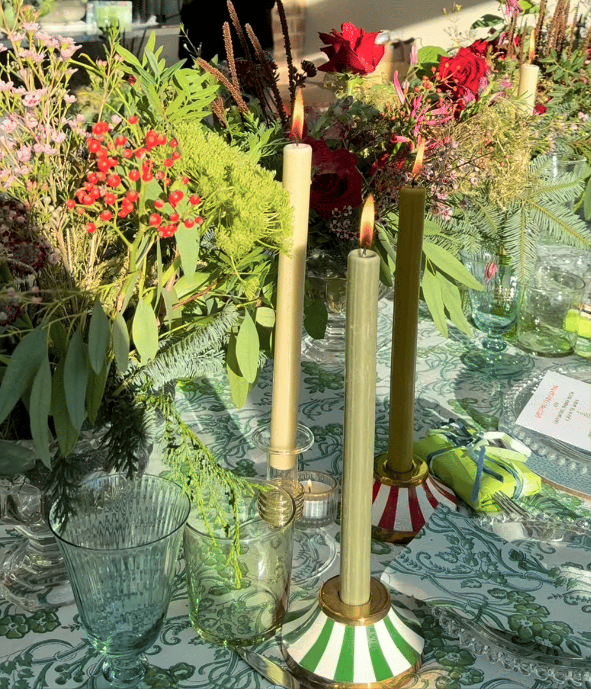 Circus Candleholder | Red | Striped