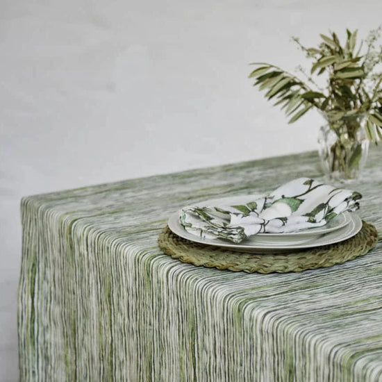 Green Stem Linen Tablecloth