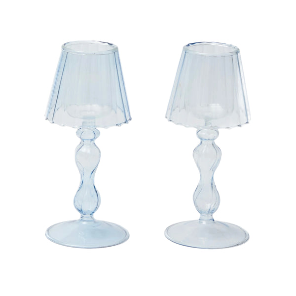 Pale Blue Tea Light Lamp (set of 2)