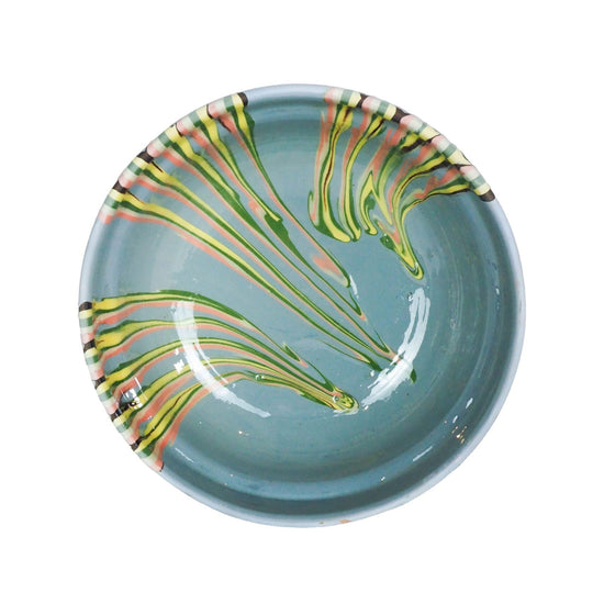 Blue Marbled Large Serving Bowl