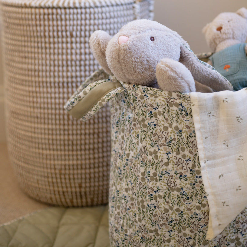 Large Quilted Storage Basket - Riverbank / Willow