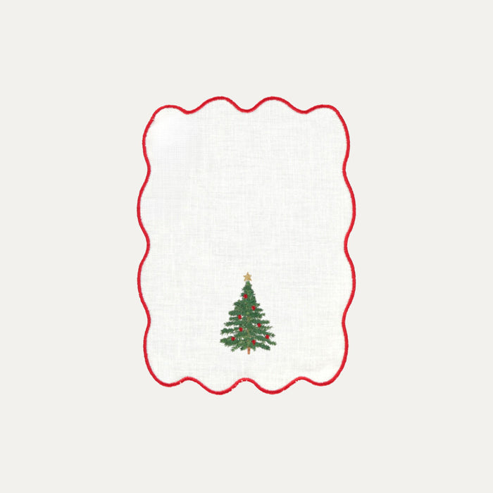 White Palm Cocktail Napkin, Pine