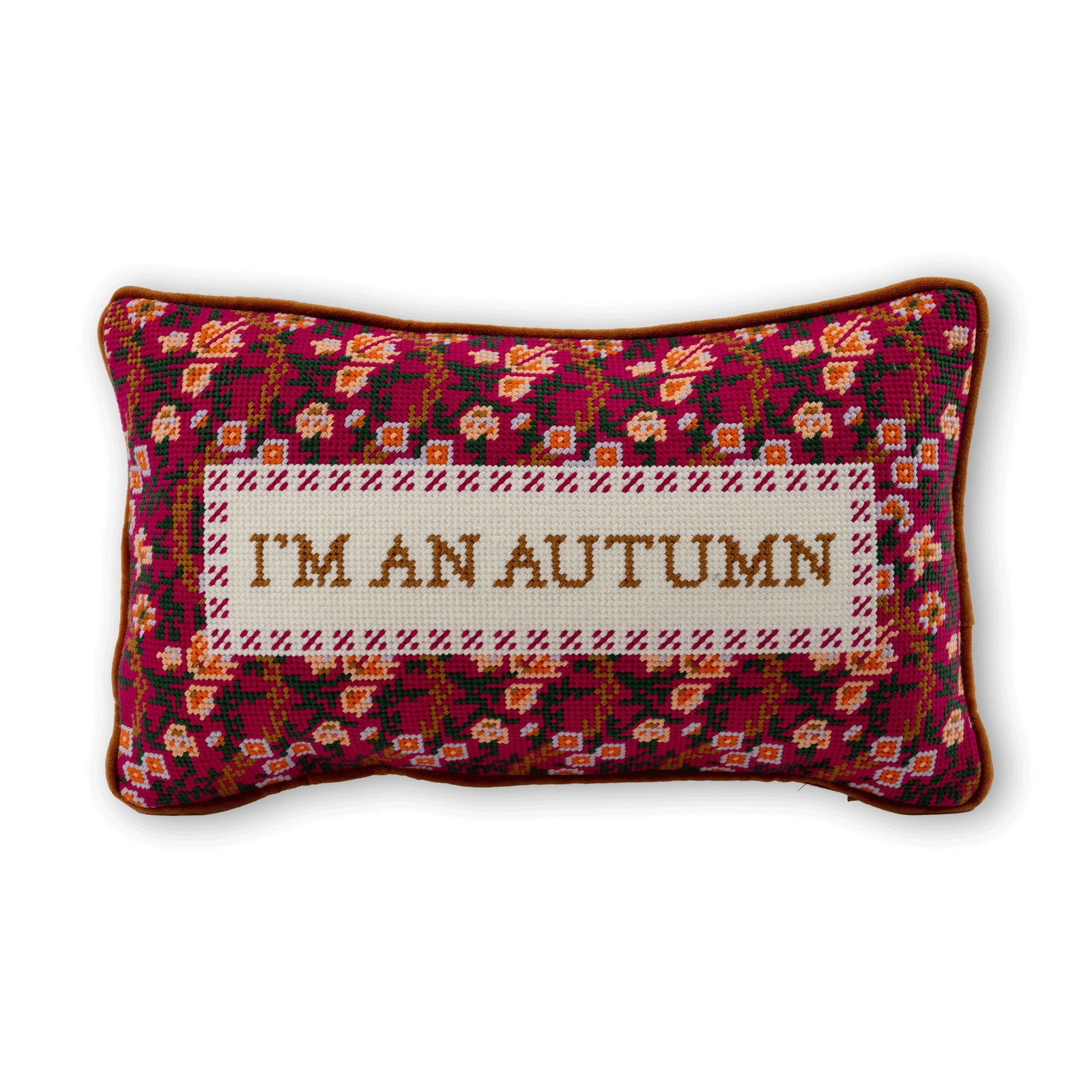 I'm An Autumn Needlepoint Pillow-