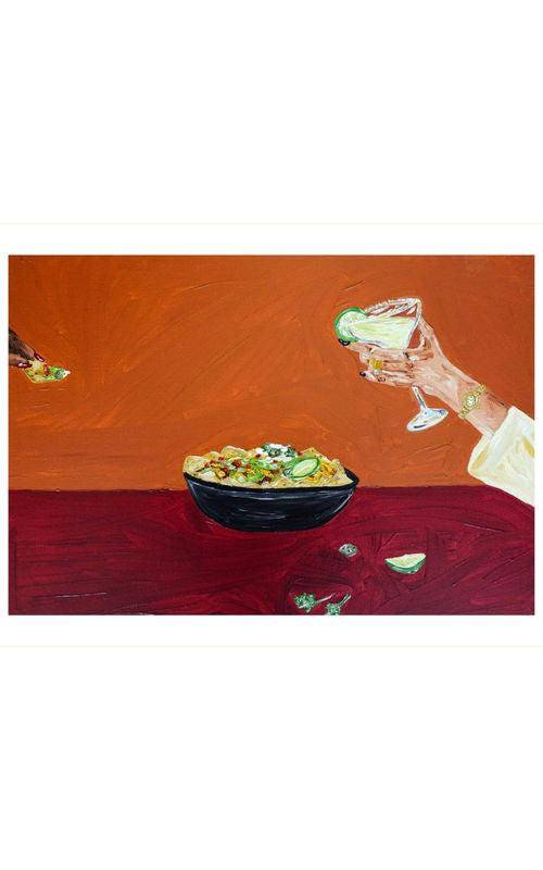 Sharing nachos and margaritas Fine Art Print