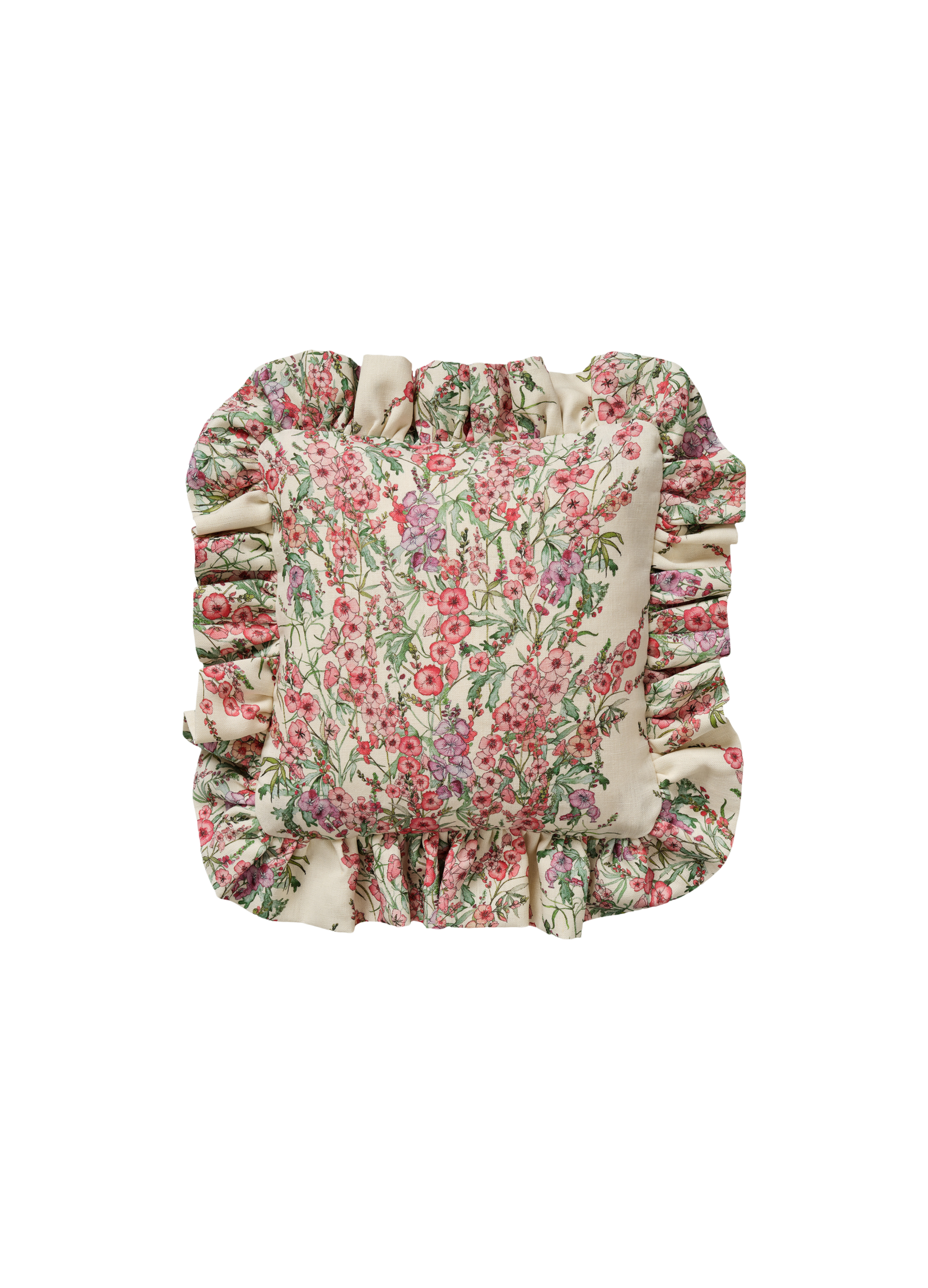Square Sidalcea Frill Cushion