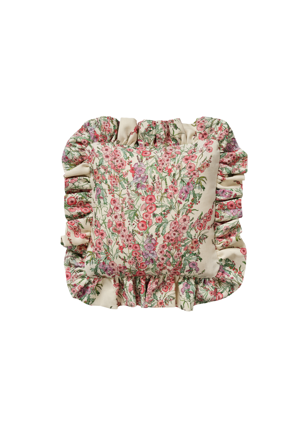 Square Sidalcea Frill Cushion
