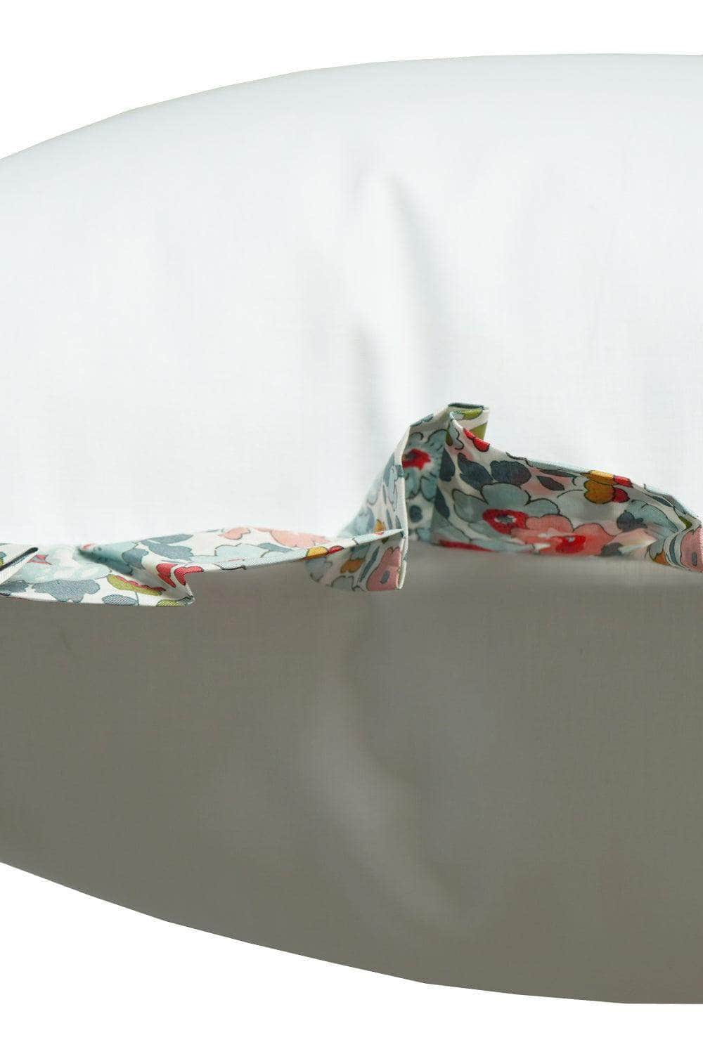 Frill Edge White Pillowcase Made With Liberty Fabric Betsy Grey