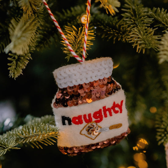 The Naughty/Nice Chocolate Spread Ornament