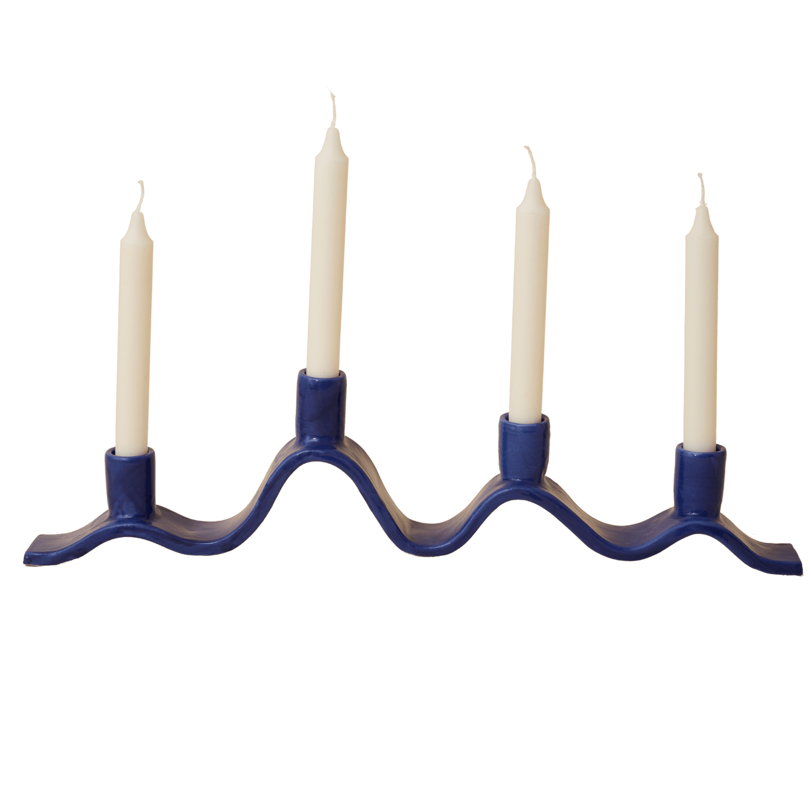 Large Wavy Candelabra - Blue