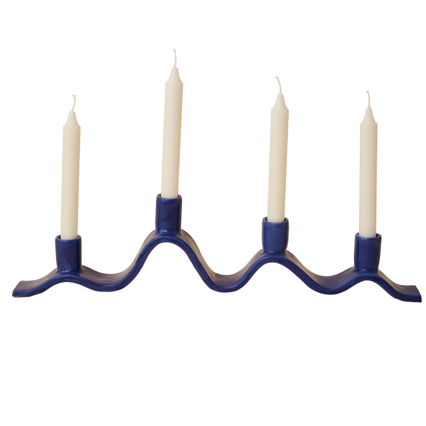 Large Wavy Candelabra - Blue