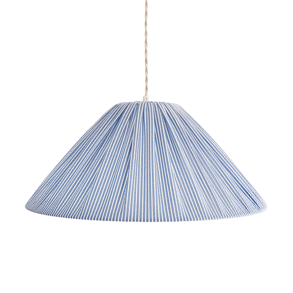 Malala "Marina" Conical Pendant Light with Fine Stripes