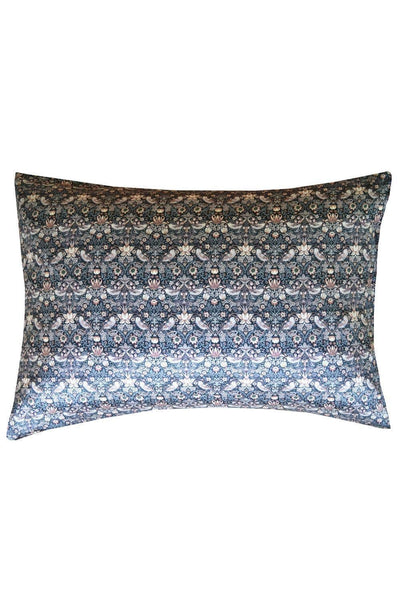 Silk Pillowcase made with Liberty Fabric STRAWBERRY THIEF GREY
