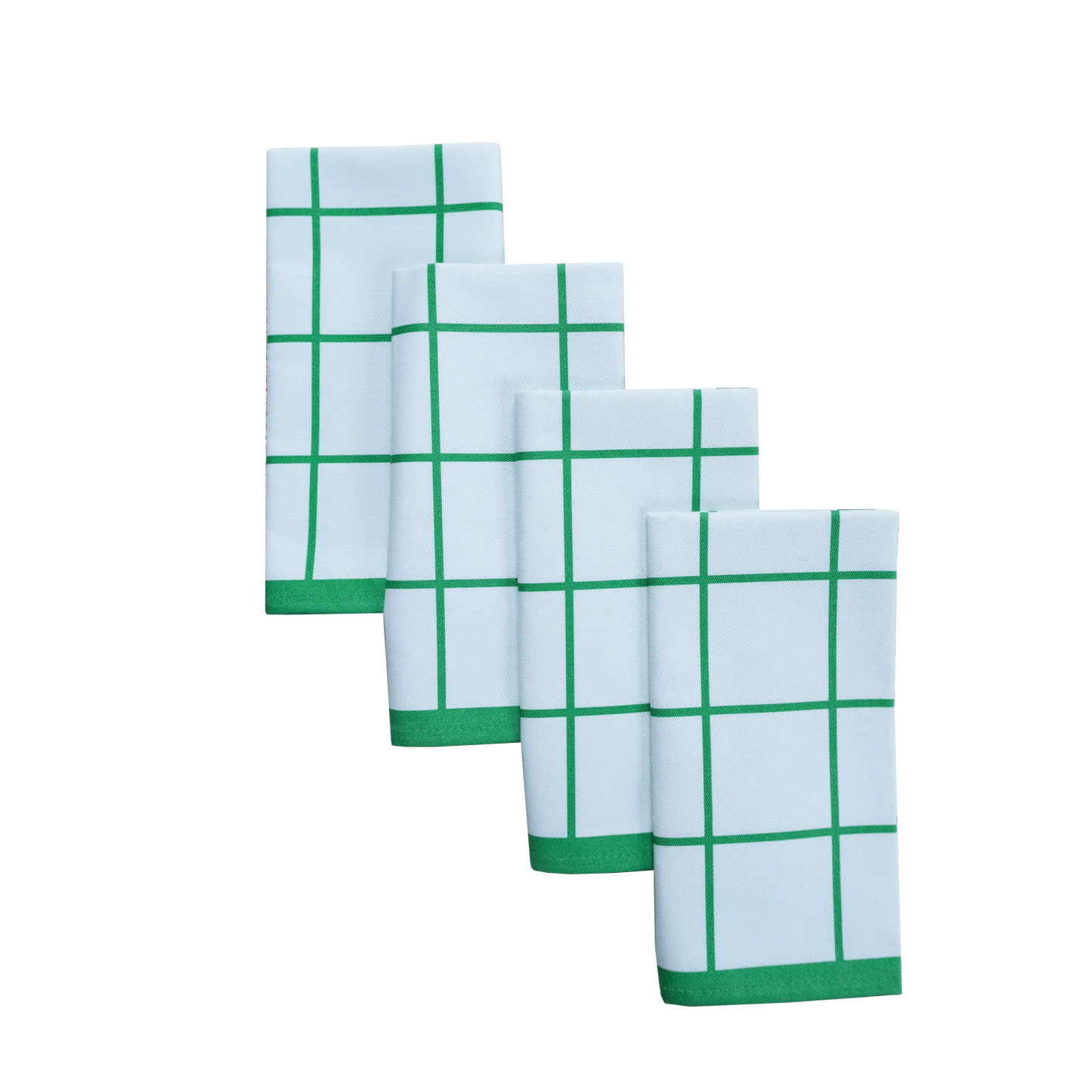 Marzipan Check Mint & Emerald Napkins X 4