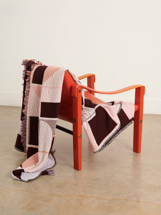 Grid Blanket Pink + Maroon