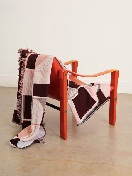 Grid Blanket Pink + Maroon