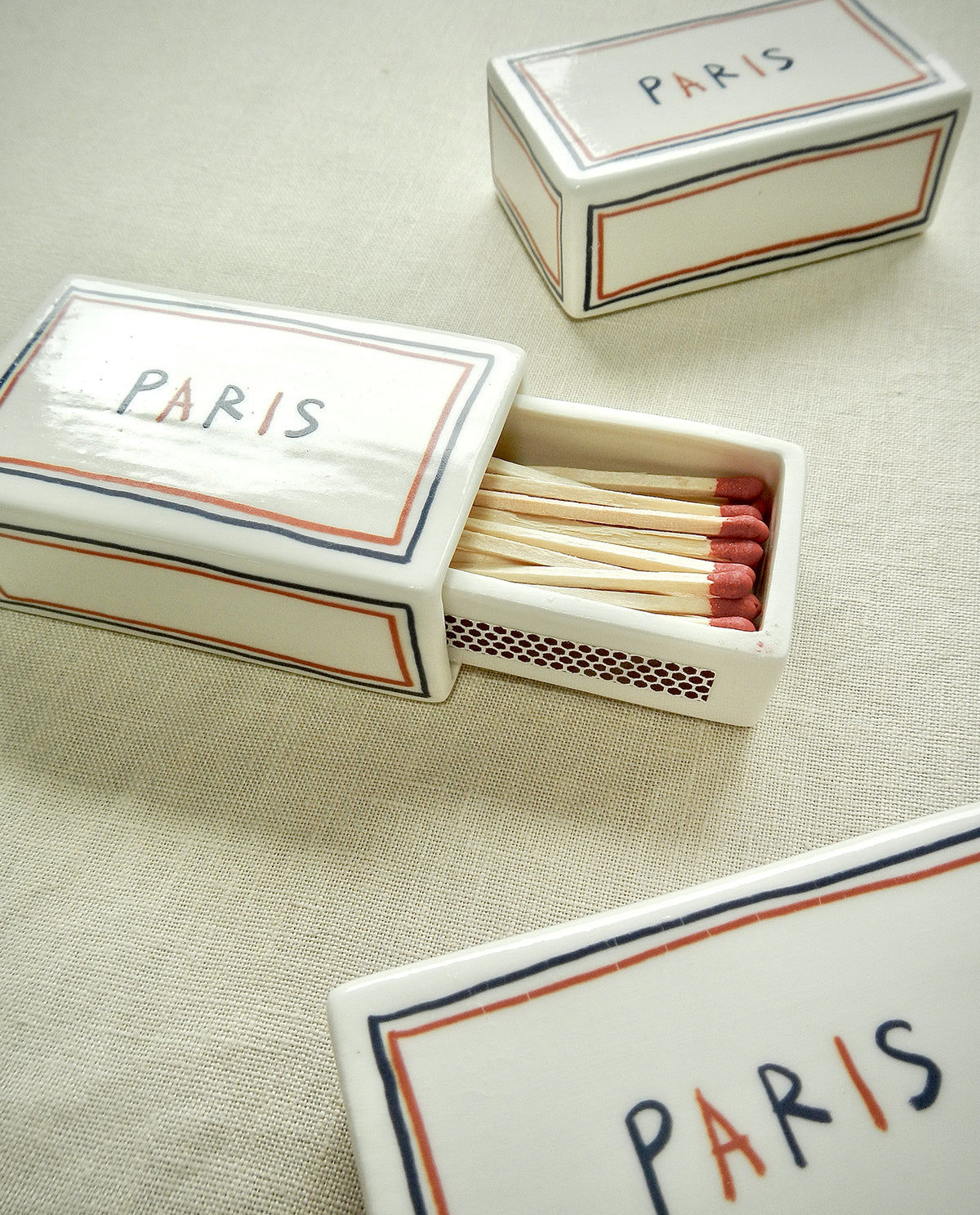 ‘Paris’ Ceramic Matchbox