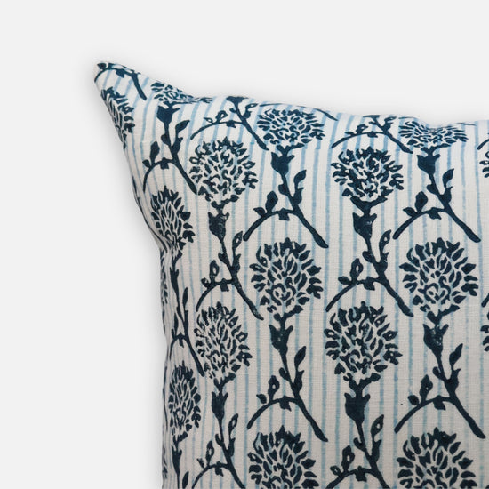 Nikhar Pure Linen Throw Pillow Cover - Serene Blue