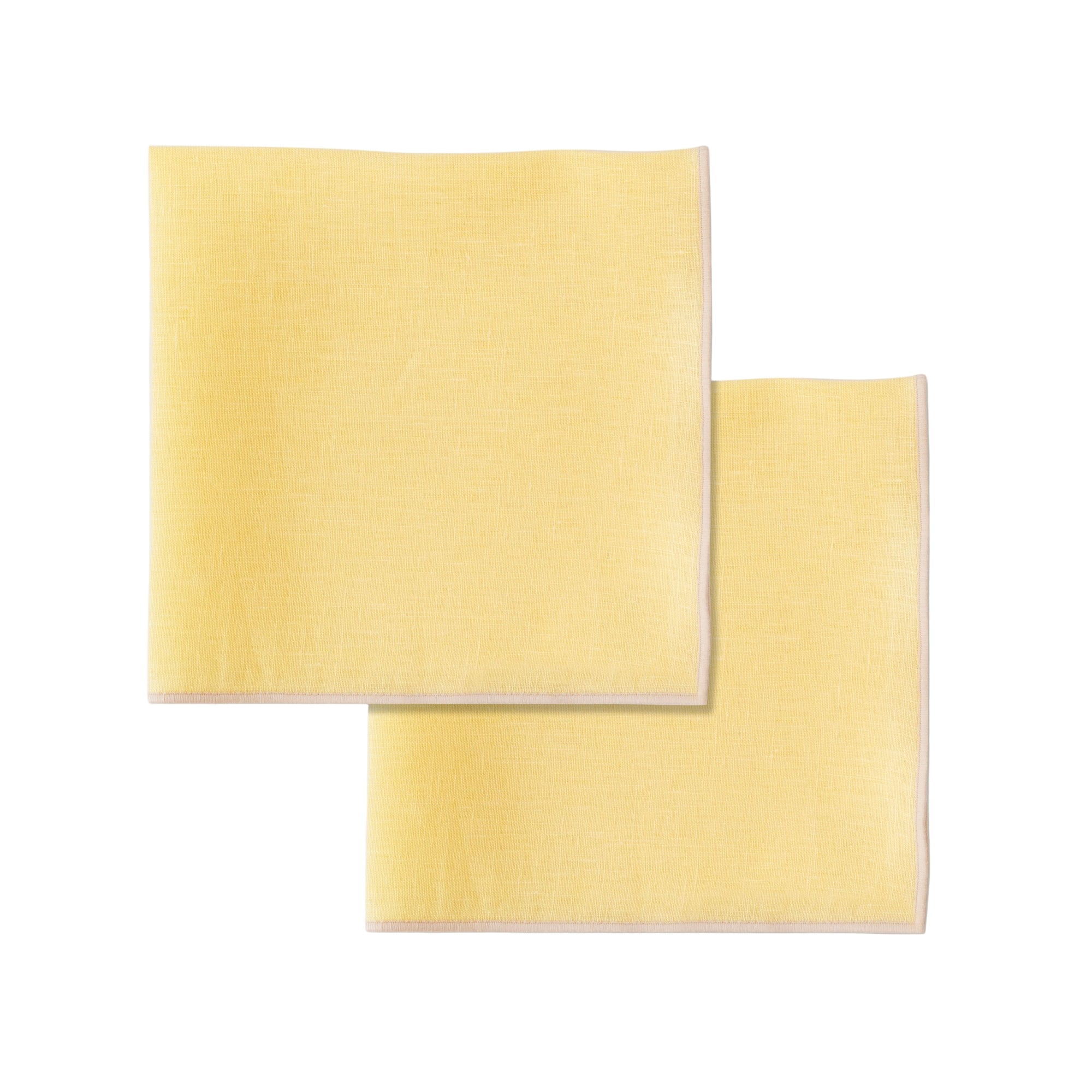 100% Linen Napkin Set Butter Yellow