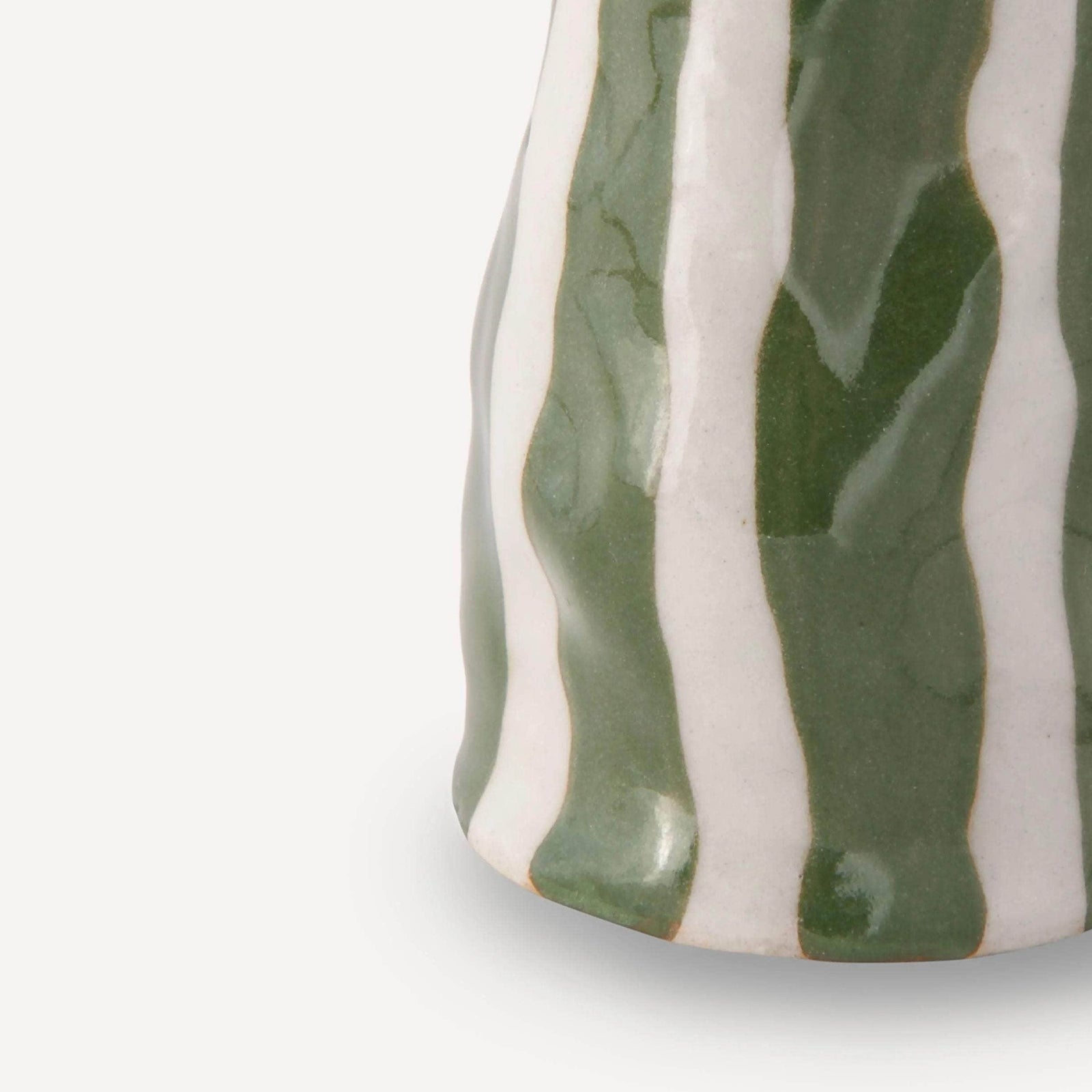 Light Green Candy Stripe Candle Holder
