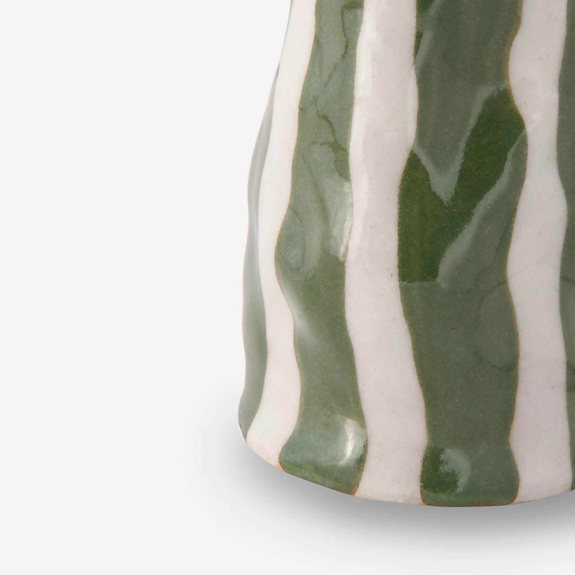 Light Green Candy Stripe Candle Holder
