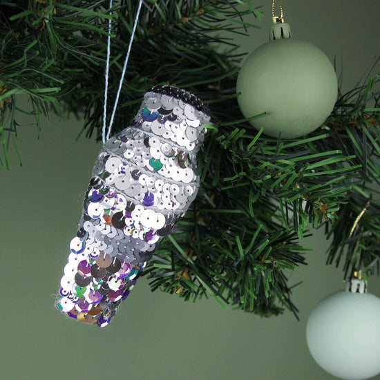 Classic Cocktail Shaker Sequin Hanging Ornament