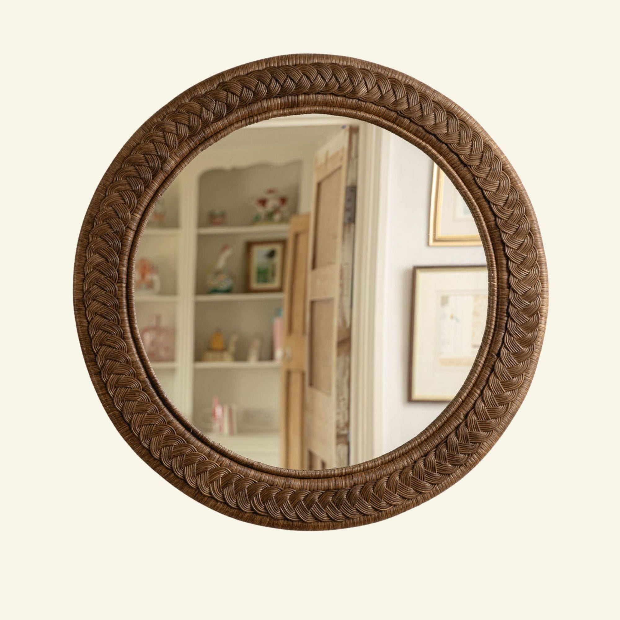 Serena Rattan Mirror, Round