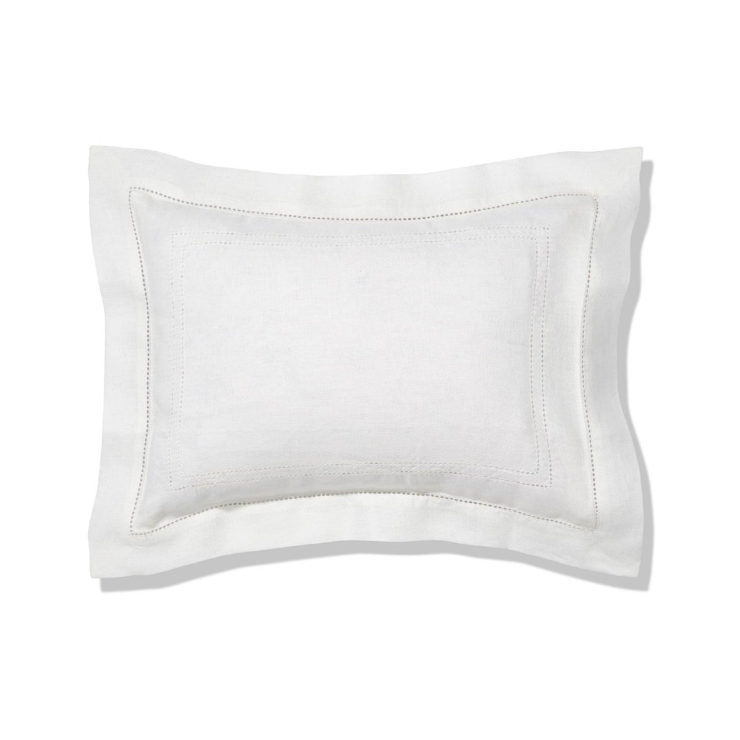 Personalised Boudoir Pillow with Hemstitch in Ivory White