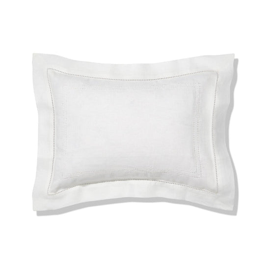Personalised Boudoir Pillow with Hemstitch in Ivory White