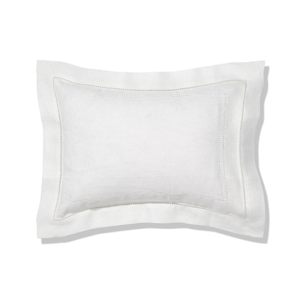 Personalised Boudoir Pillow with Hemstitch in Ivory White