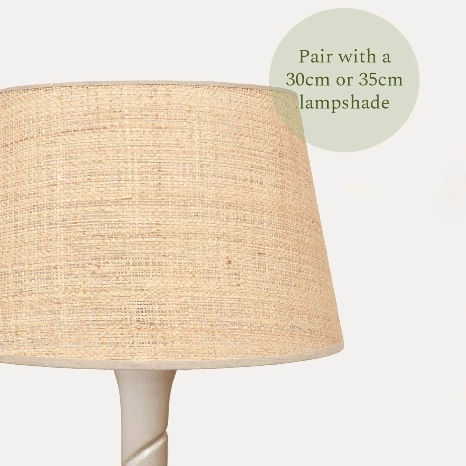 Small Twisted Wooden Table Lamp - Taupe