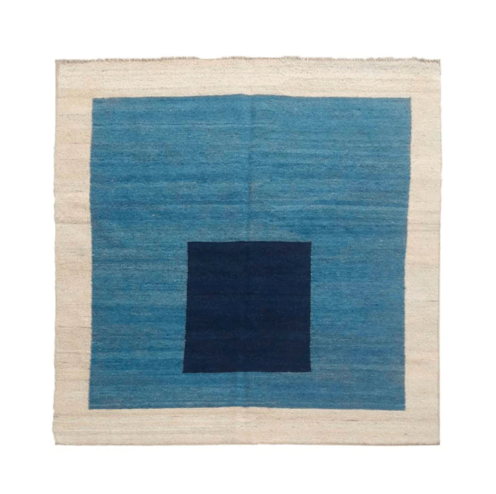 Squares Flatweave Rug - Azure