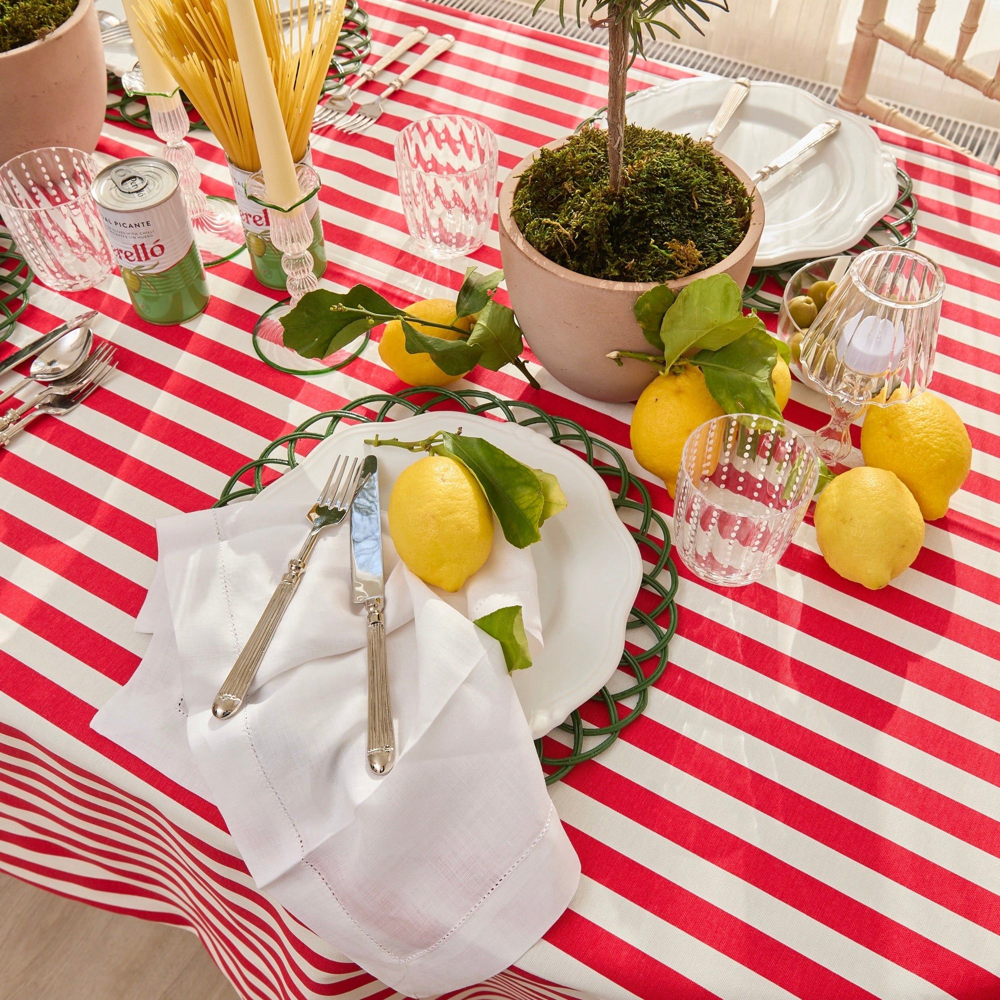 Red Stripe Tablecloth